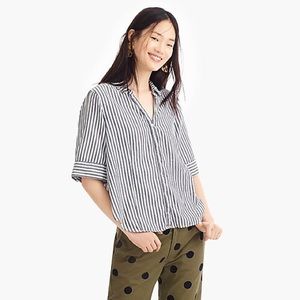 Short sleeve stripe button up